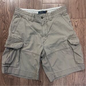 Mens 34 Ralph Lauren Polo Khaki Cargo Shorts EUC